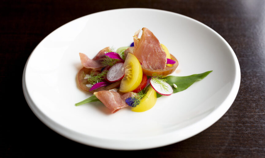 Heirloom tomato serrano ham salad Faithlegg