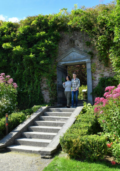 Couple enjoying the Walled Gardens Mount Congreve 1 Faithlegg